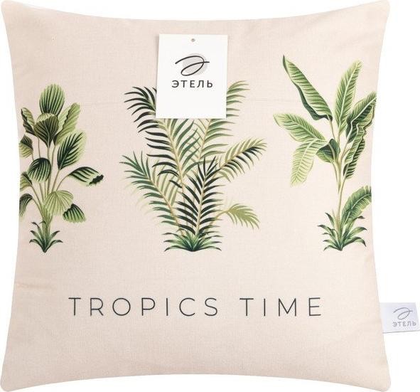 Наволочка Этель "Tropics time", 40*40 см, 100 п/э, велюр