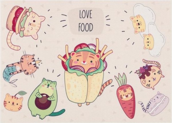 Салфетка на стол "Love food" ПВХ, 40х29 см