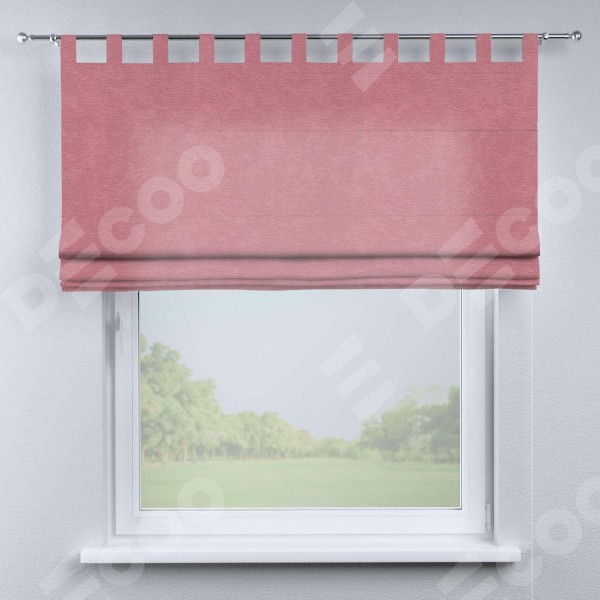 Римская штора на петлях «Кортин», ткань софт однотонный розовый