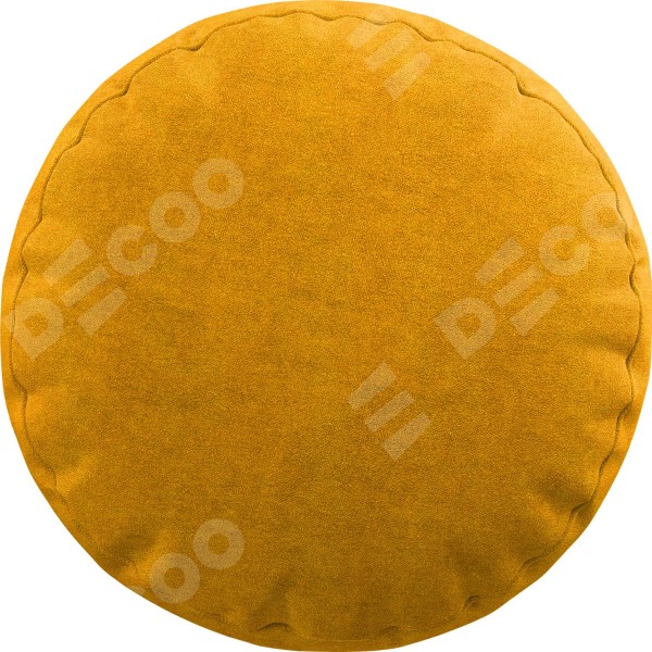 Подушка круглая Cortin вельвет желтый